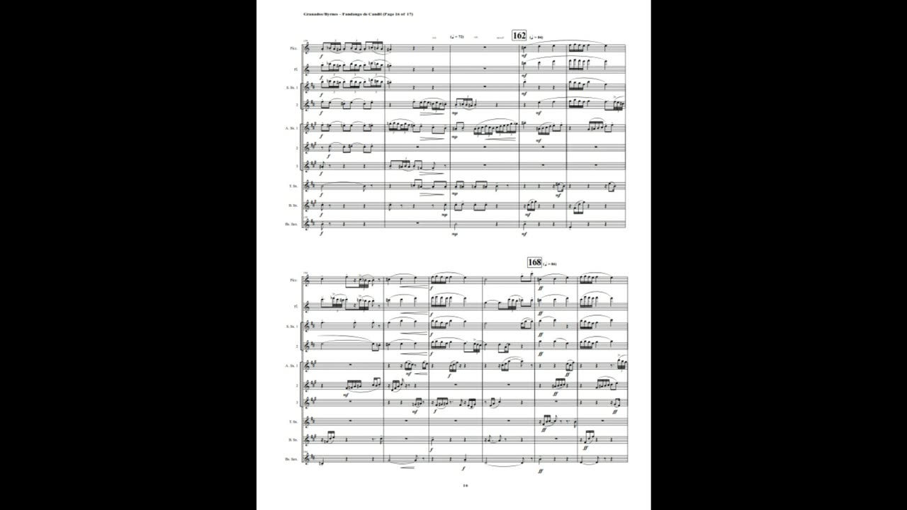 Enrique Granados – El Fandango de Candil (Saxophone Octet + Piccolo & Flute)