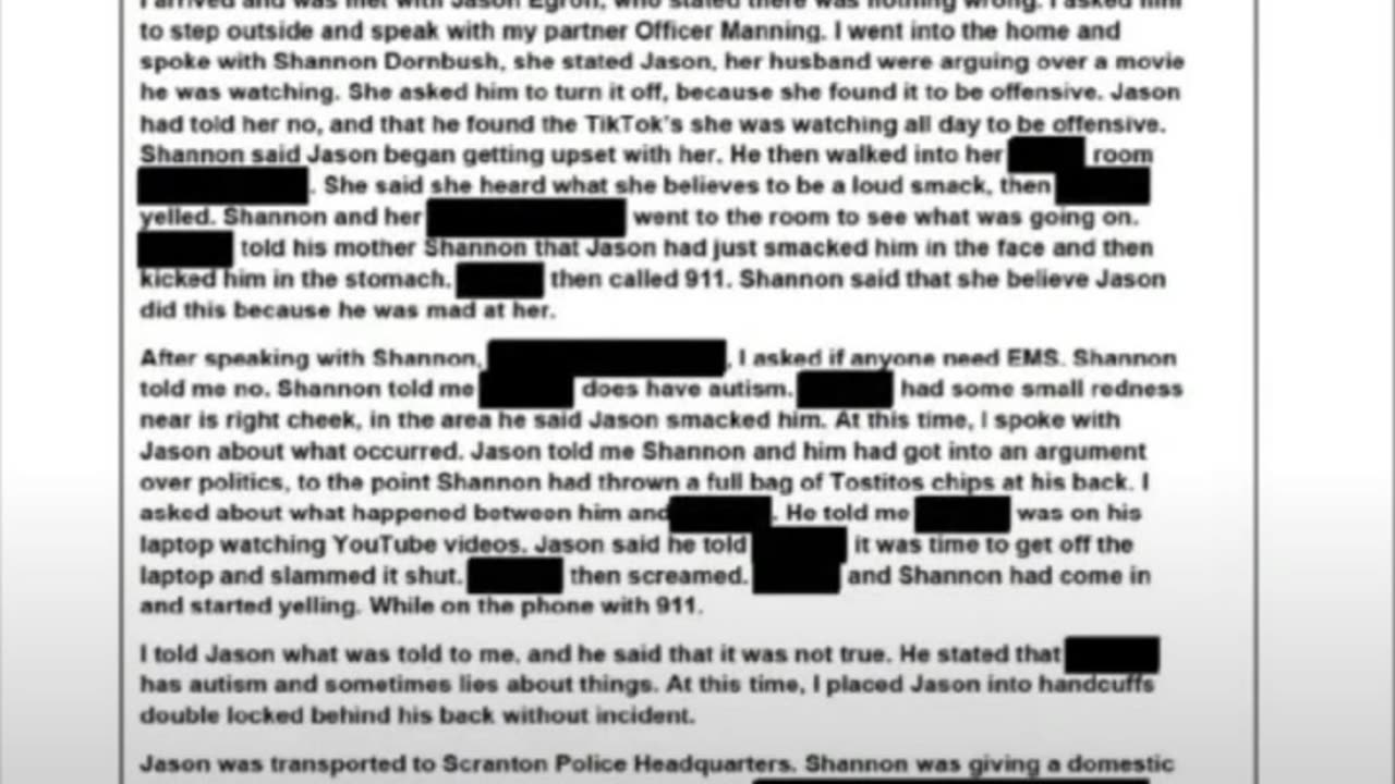 Jason's Police Report ***Alledgedly***...