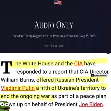 President Trump says he will be discussing “Territorial Swaps” with Putin today