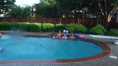 Dan's pool party - belly flop