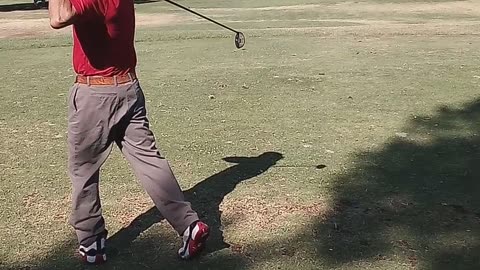 I was trying to hit the green but the ball went a little to the right.