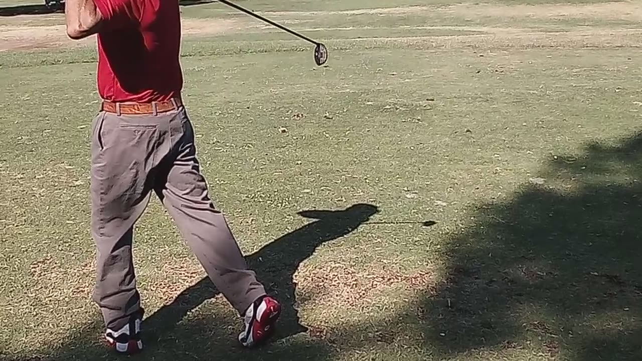 I was trying to hit the green but the ball went a little to the right.