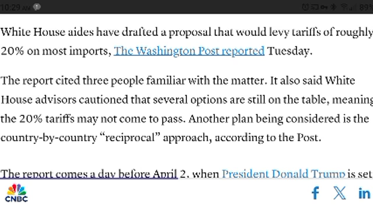 Possible 20% Tarrifs on all imports