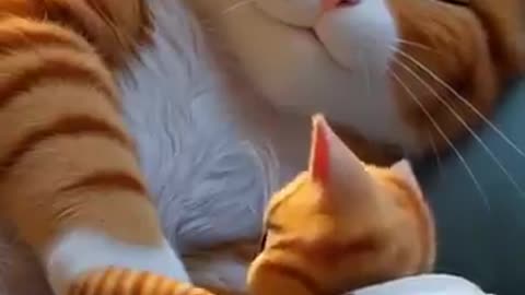 The little cat peed in its pants