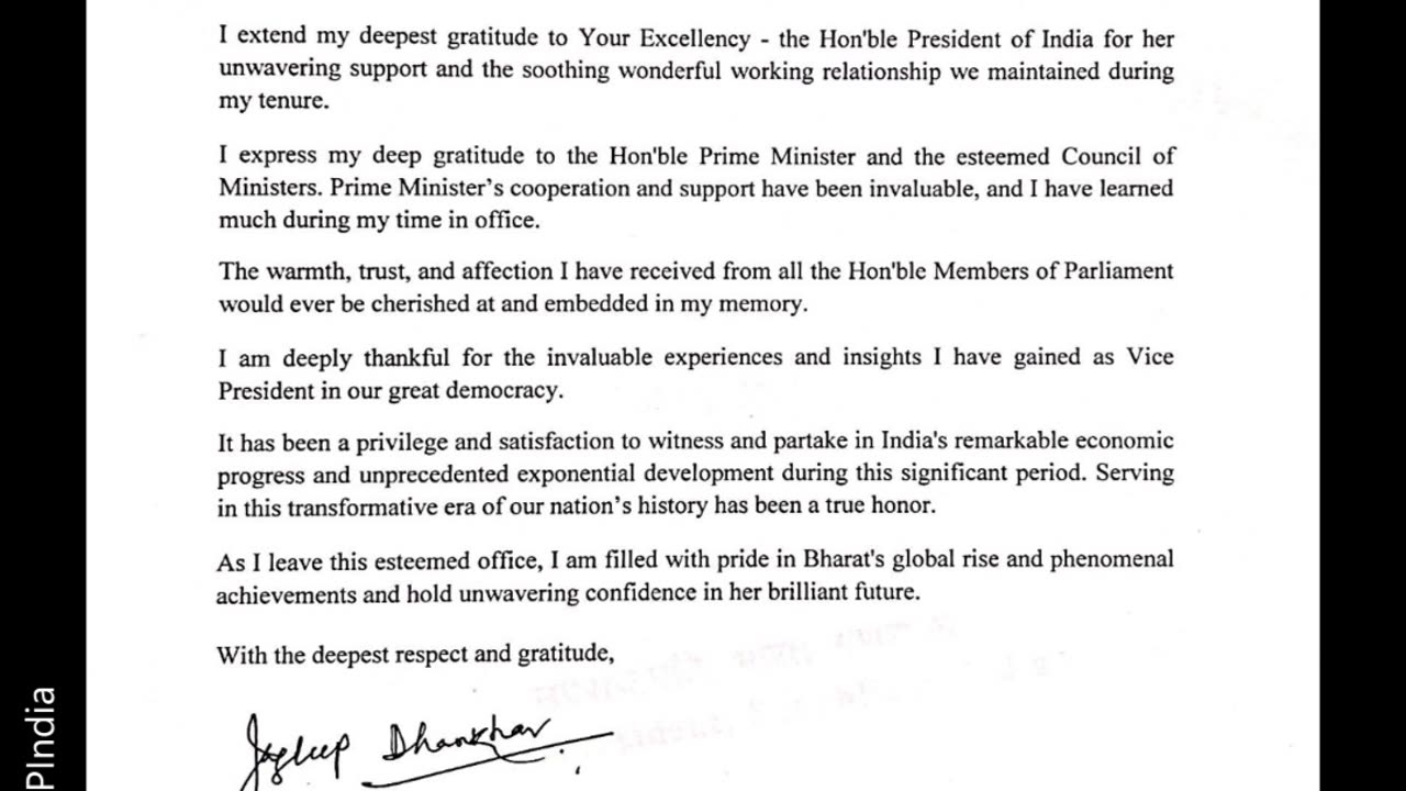 Vice President of India Jagdeep Dhankhar has resigned from his post and this video went viral