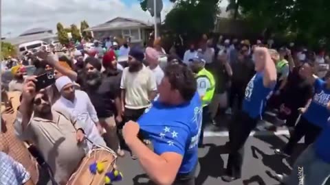 Migrants in NZ had their Sikh parade interrupted by a group of anti-immigration protestor