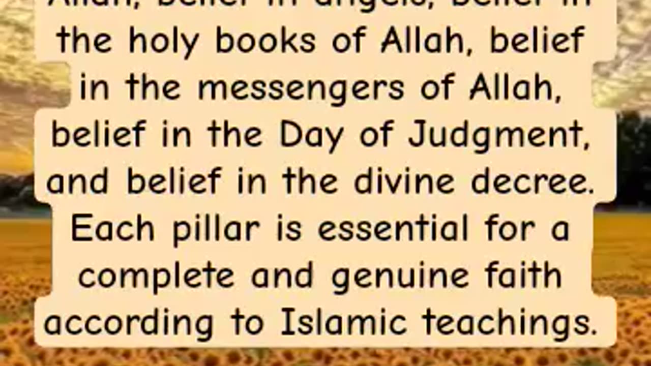 What is the six beliefs of Iman?