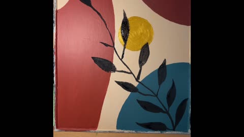 How to paint a sun with leaf, boho style