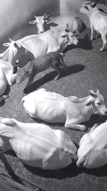 Leopard Enters Cattle Shed at Night 🐆😱