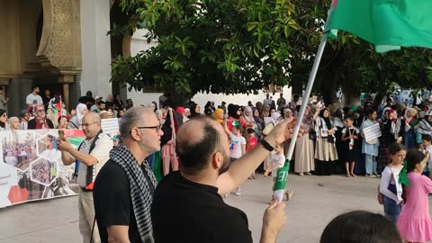 مسيرة شعبية بطنجة دعما للمسيرة العالمية لكسر الحصار عن غزة 15 06 2025