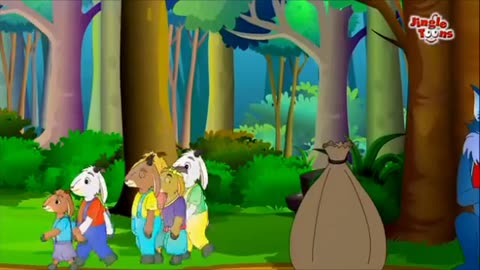The forest king 👑 lion catch the goat sons . Cartoon hindi story.