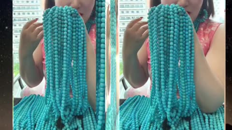 250604-9 Sleeping Beauty Turquoise Bead Strand: Wear the Deep-Sea Mystery Around the Neck