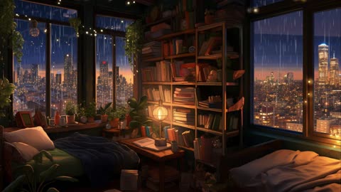 Late Night Vibes ☂️ Rainy Study Time 📚 Lofi Hip Hop Mix [Beats To Relax / Study To]