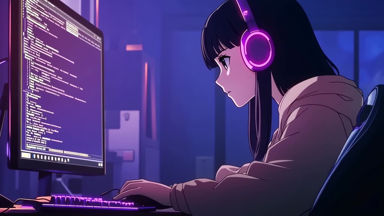 cyberpunk, gamer girl