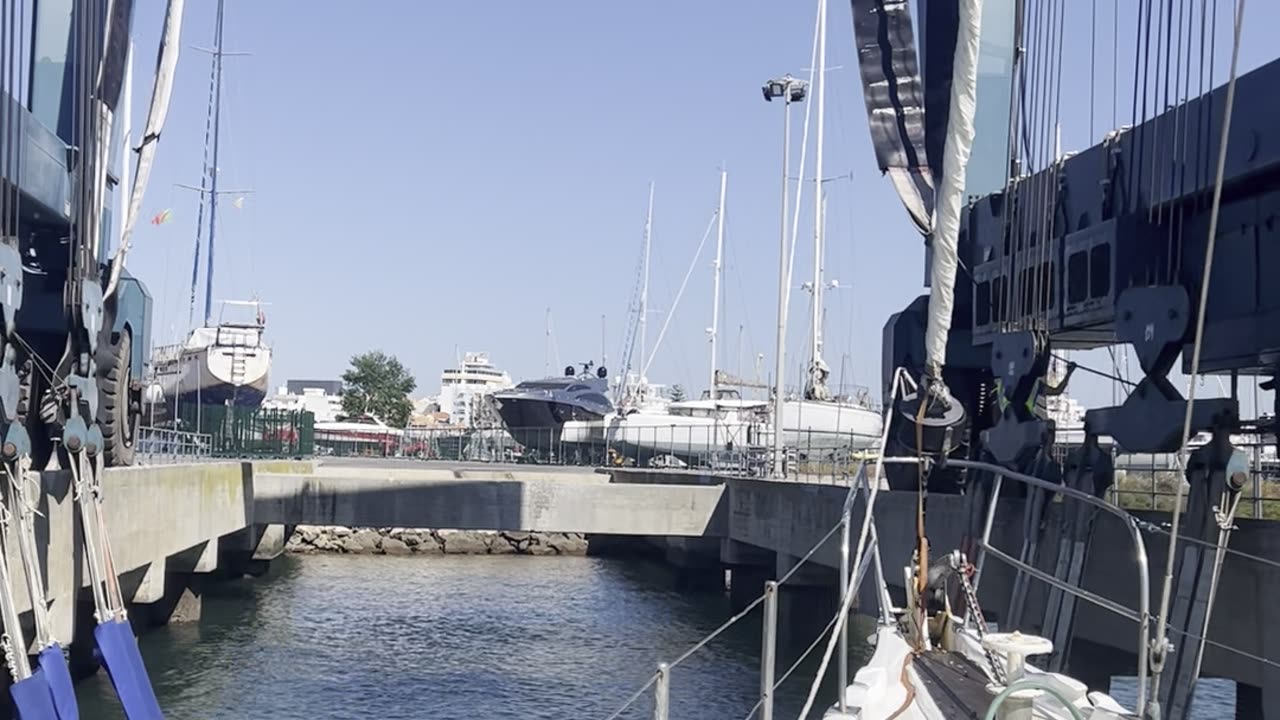 SV Boreal being taken out of water