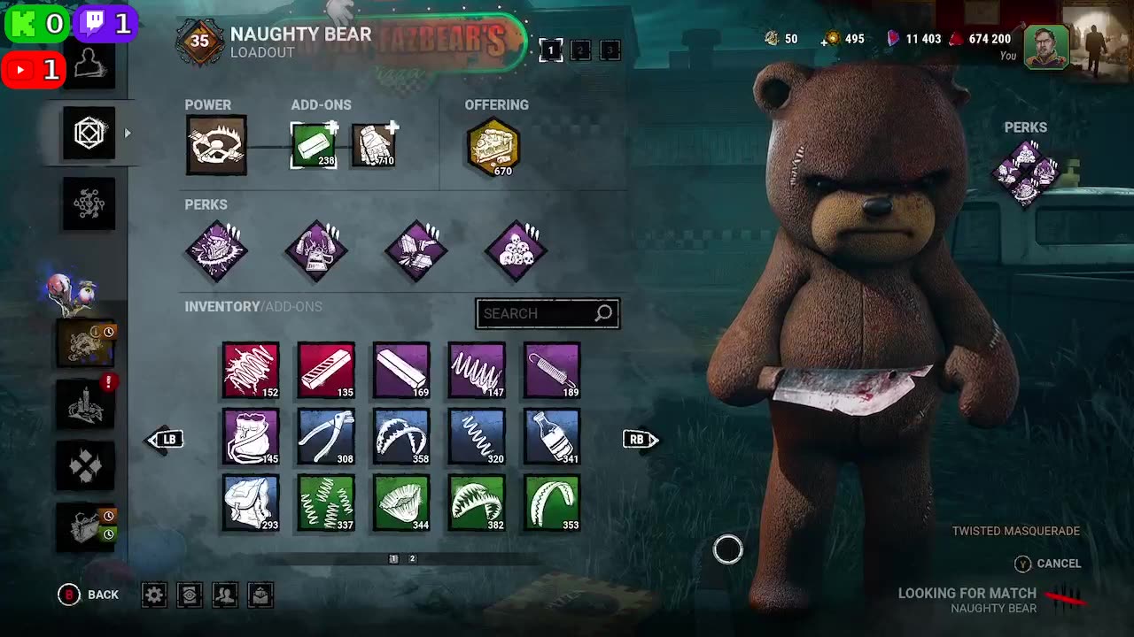 ENG|ESP | DEAD BY DAYLIGHT | ROAD TO P100 TRAPPER | NO PIE = TUNNEL | FINAL MASQUERADE EVENT!