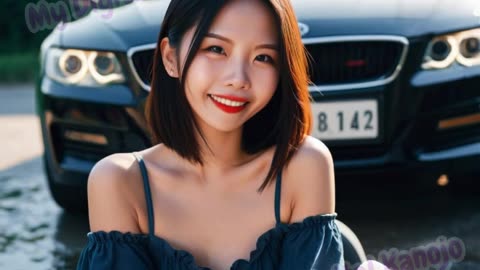 Cute Girl at the Car Wash Yi Yi | 洗车场的可爱女孩 儀儀❤️