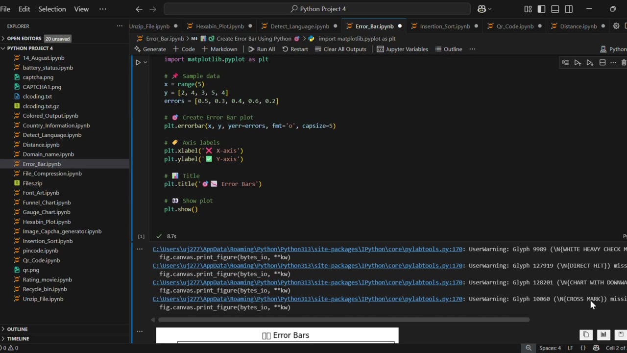 Create Error Bars in Python