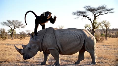 Marcus thew monkey and his friend Rhino adventures