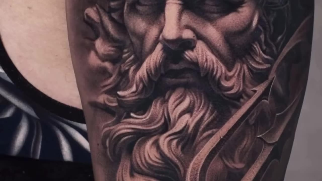 Amazing Poseidon tattoo - Jose Contreras TX