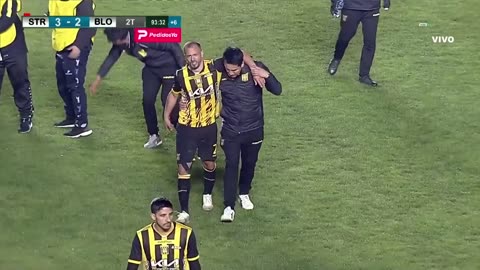 Horrifying moment top-flight footballer is hit by a FIREWORK