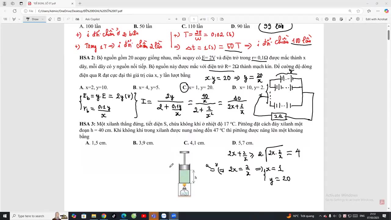 VẬT LÝ BUỔI 22 : LUYỆN ĐỀ