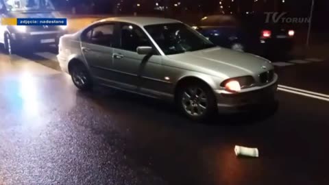 Potrącenie pieszego przez BMW