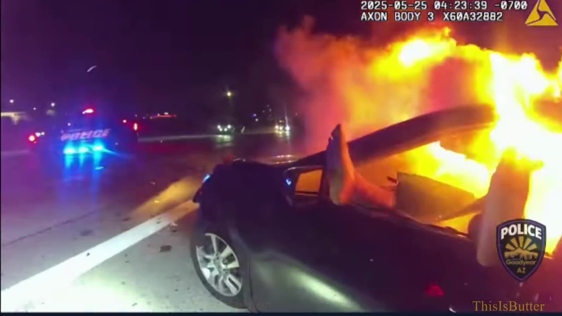 Goodyear Police officer saves firefighter’s daughter from burning car
