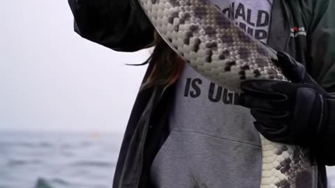 😲 Woman Shocked After Catching a snake instead of a fish #fisherman #fishing #ai #shorts