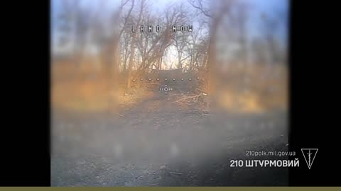 Ukrainian Drone Engaging Russian Soldier Planting Mines