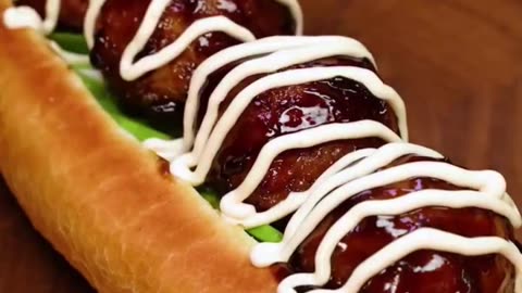 Making Crab stick ball sandwich ,easy and delicious