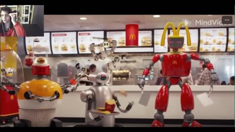 The Robots Work At A McDonald's Restaurant Fake Funny Parody Video With Live Commentary
