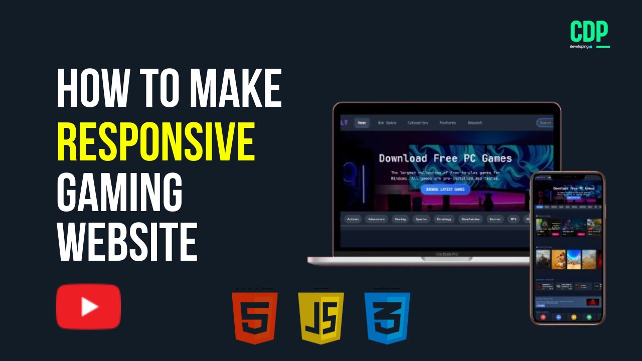 How to Build a Fully Responsive Gaming Website | HTML, CSS, JS Tutorial for Beginners (2025)