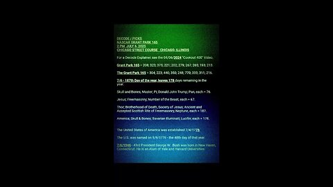 NASCAR GRANT PARK 165 - DECODE / PICKS. See Description.