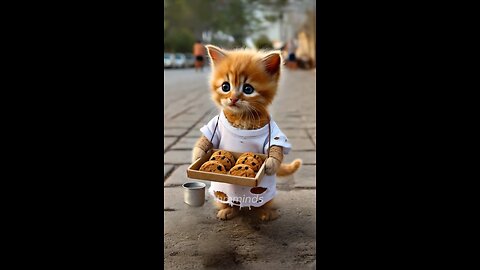Poor Cat Was Laughed Earns Money to Buy a School Uniform