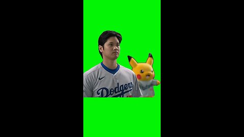 Pikachu Lurking Behind Ohtani | Green Screen