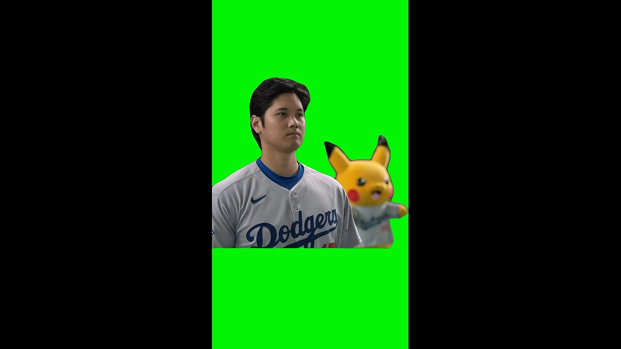 Pikachu Lurking Behind Ohtani | Green Screen