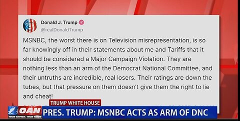 TRUMP: MSNBC ACTS AS ARM OF DNC