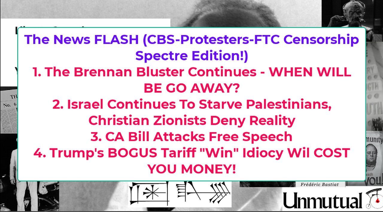 Liberty Conspiracy LIVE 7-28-25 Tariff Terror, Gaza Starvation, CBS