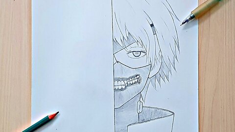How To Draw Ken Kaneki ｜ Tokyo Ghoul ｜ half face easy - SKETCH
