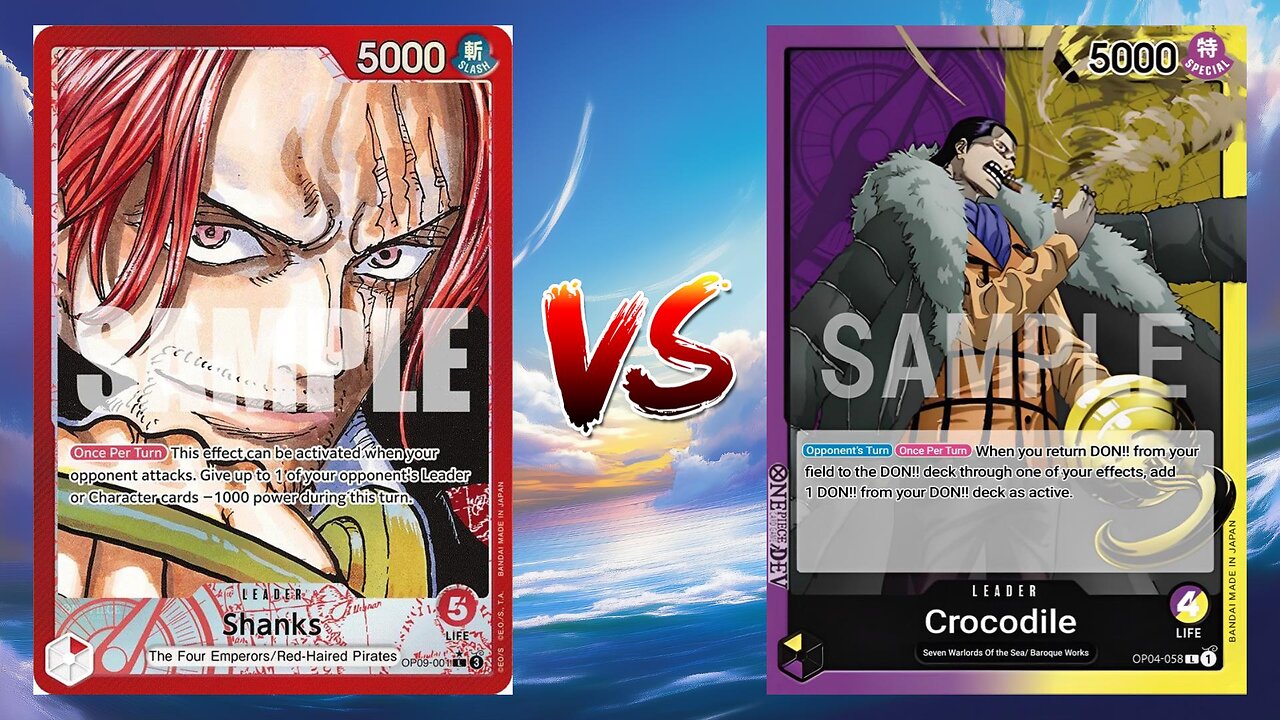 One Piece TCG Red Haired Shanks VS Purple Yellow Crocodile!!