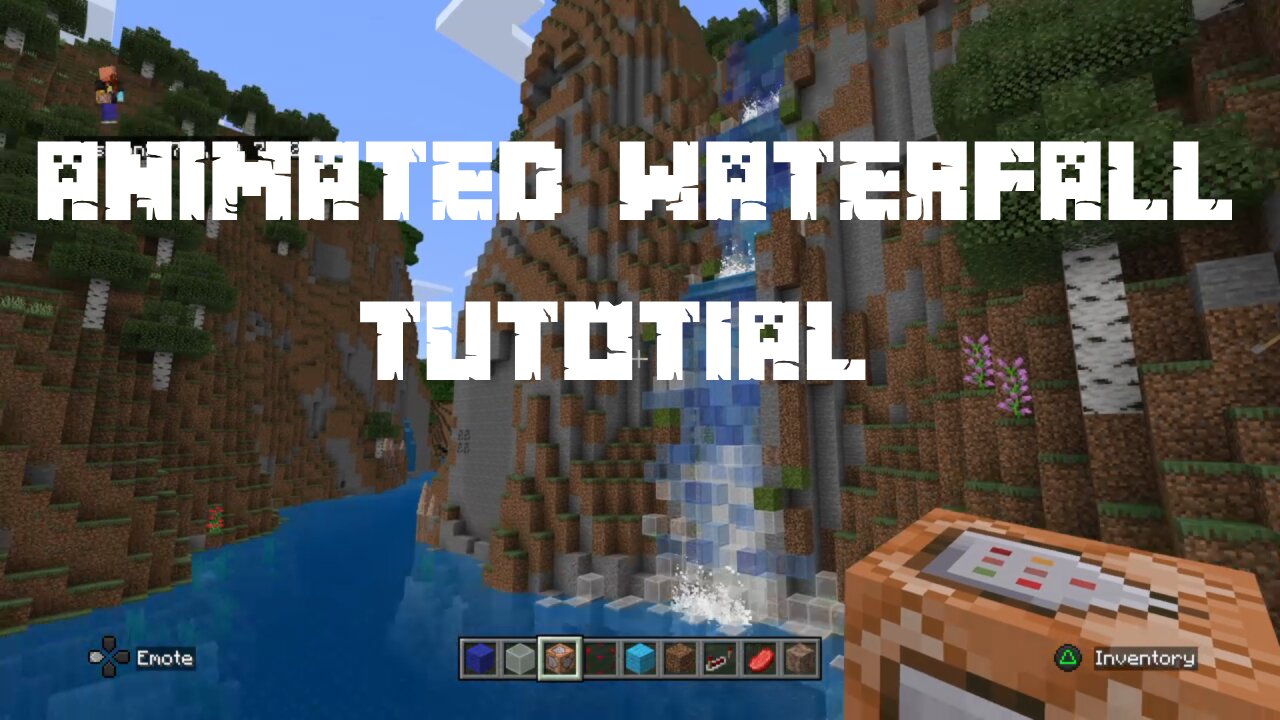 How to build an Amazing Animated Waterfall with SFX in Minecraft - Tutorial - Bedrock 1.21.72