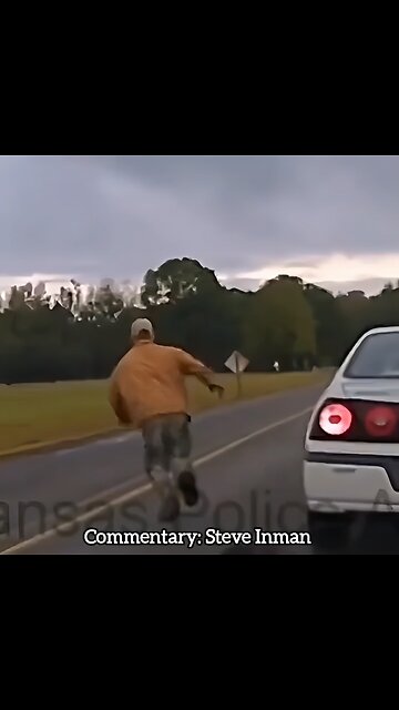 Suspect took off like Forrest Gump.