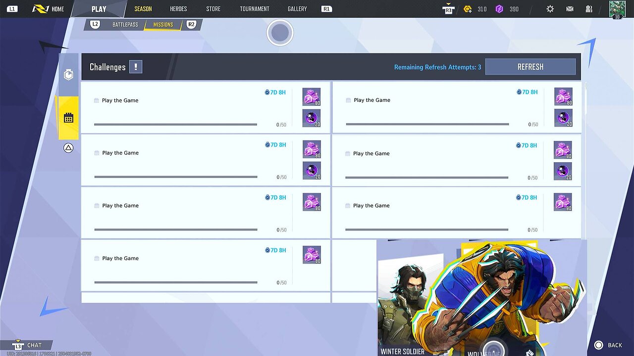 Trying to do some Challenges & my dailies Marvel Rivals