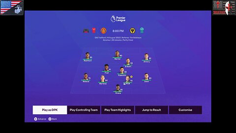 Sports Pitch Soccer 2025-2026: Game #1 [Manchester United F.C. vs. Wolverhampton Wanderers F.C.]