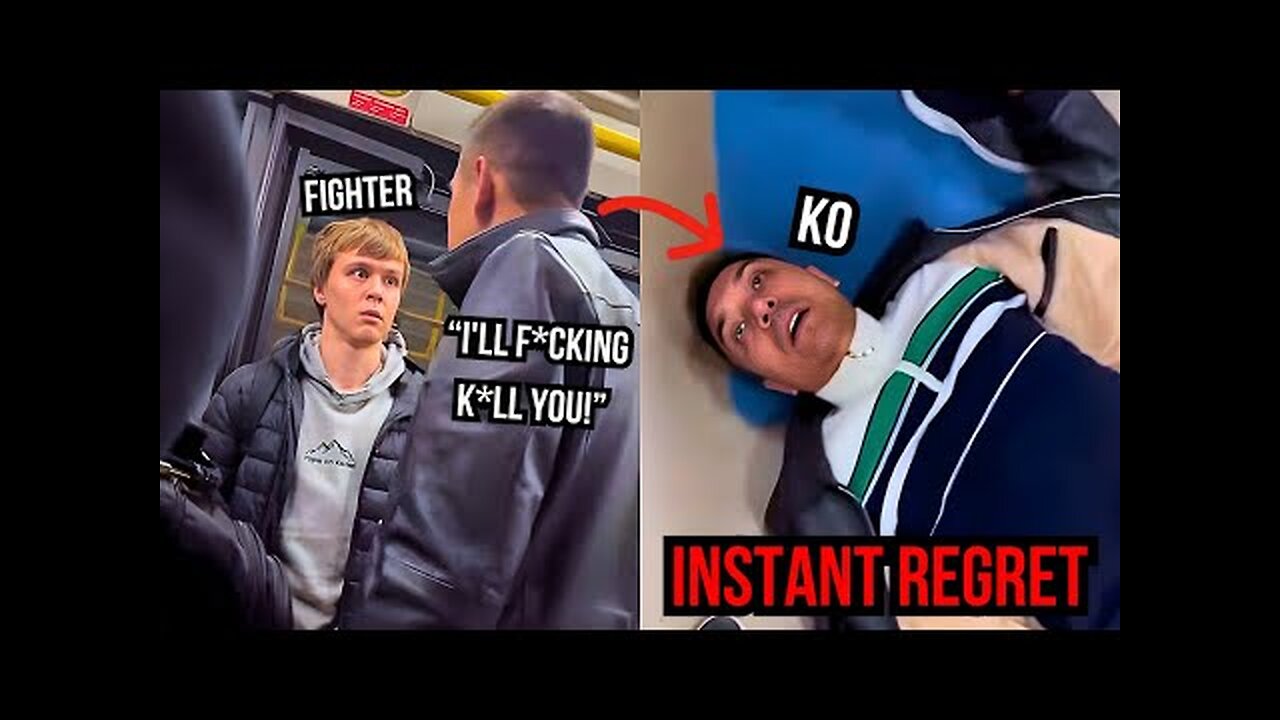 Fake "Tough Guy" INSTANTLY REGRETS Trying To Fight Man Half His Size