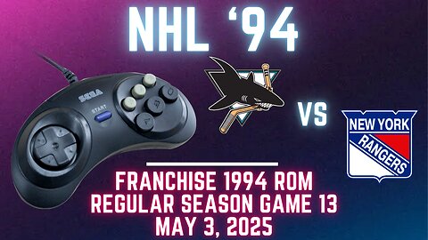 NHL '94 Franchise League (1994) - Sharks (Len) at Rangers (Richter) {Genesis} - Game 13
