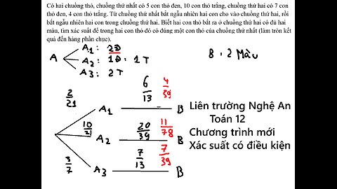 Liên trường Nghệ An:Có hai chuồng thỏ, chuồng thứ nhất có 5 con thỏ đen, 10 con thỏ trắng, chuồng
