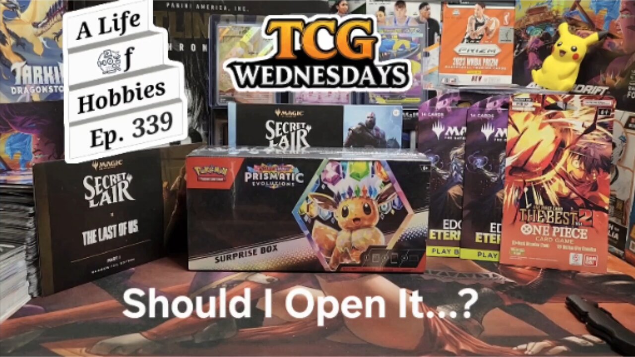 TCG Wednesday ft Prismatic Evolutions Surprise Box, EoE, One Piece e339