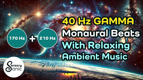 40 Hz Gamma Monaural Beats With Ambient Music | No Headphones | Boost Memory, Focus & Cognition
